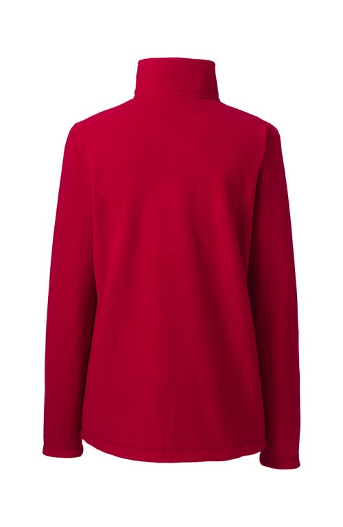 Lands' End School Uniform Young  Lightweight Fleece Quarter Zip Pullover In Red