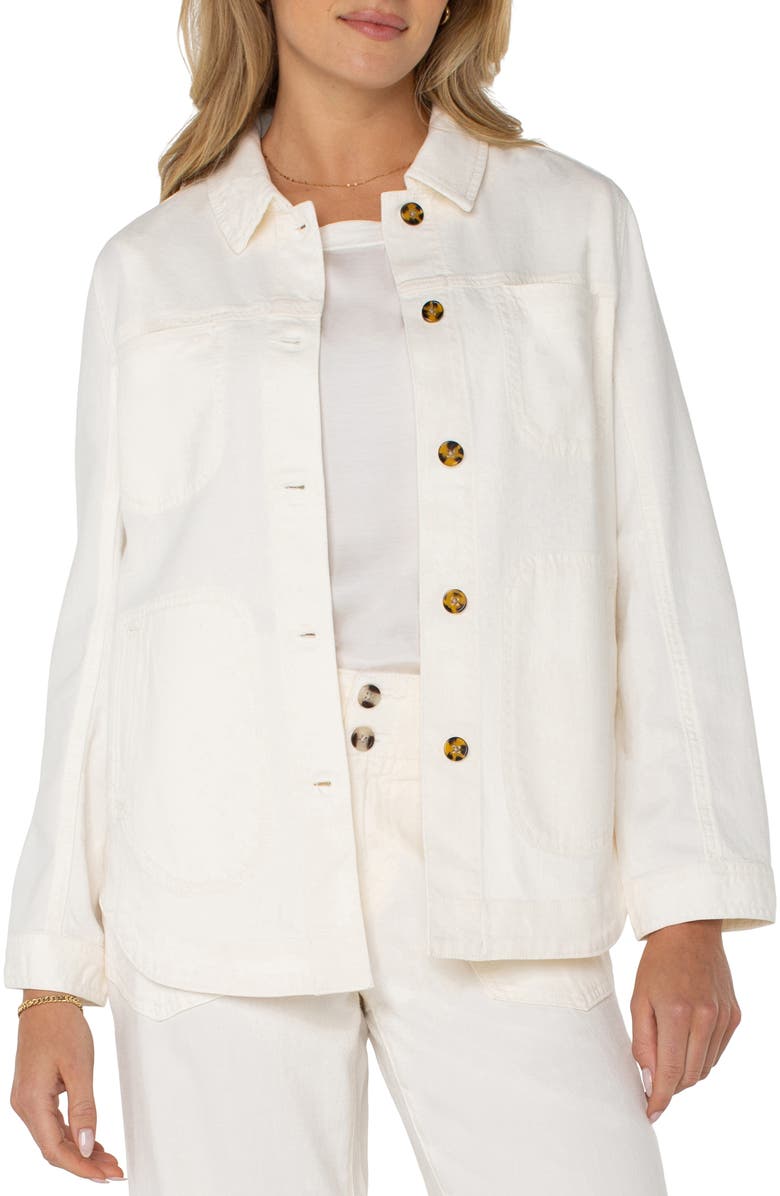 Liverpool Los Angeles Denim Shirt Jacket, Alternate, color, Whipped Cream