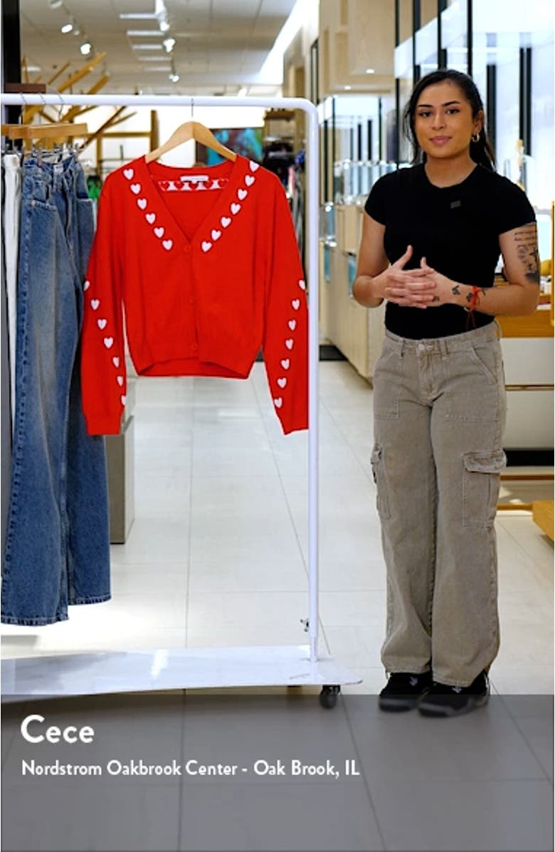 Heart V-Neck Crop Cardigan, sales video thumbnail