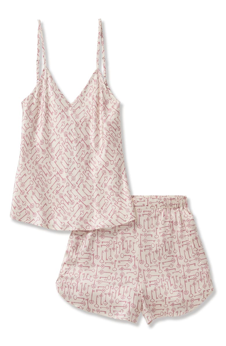 Petite Plume Silk Short Pajamas, Main, color, 