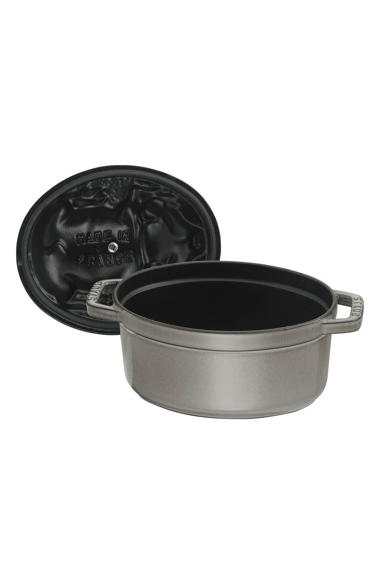 Staub Cast Iron 1-Quart Pig Dutch Oven, Alternate, color, Graphite Grey