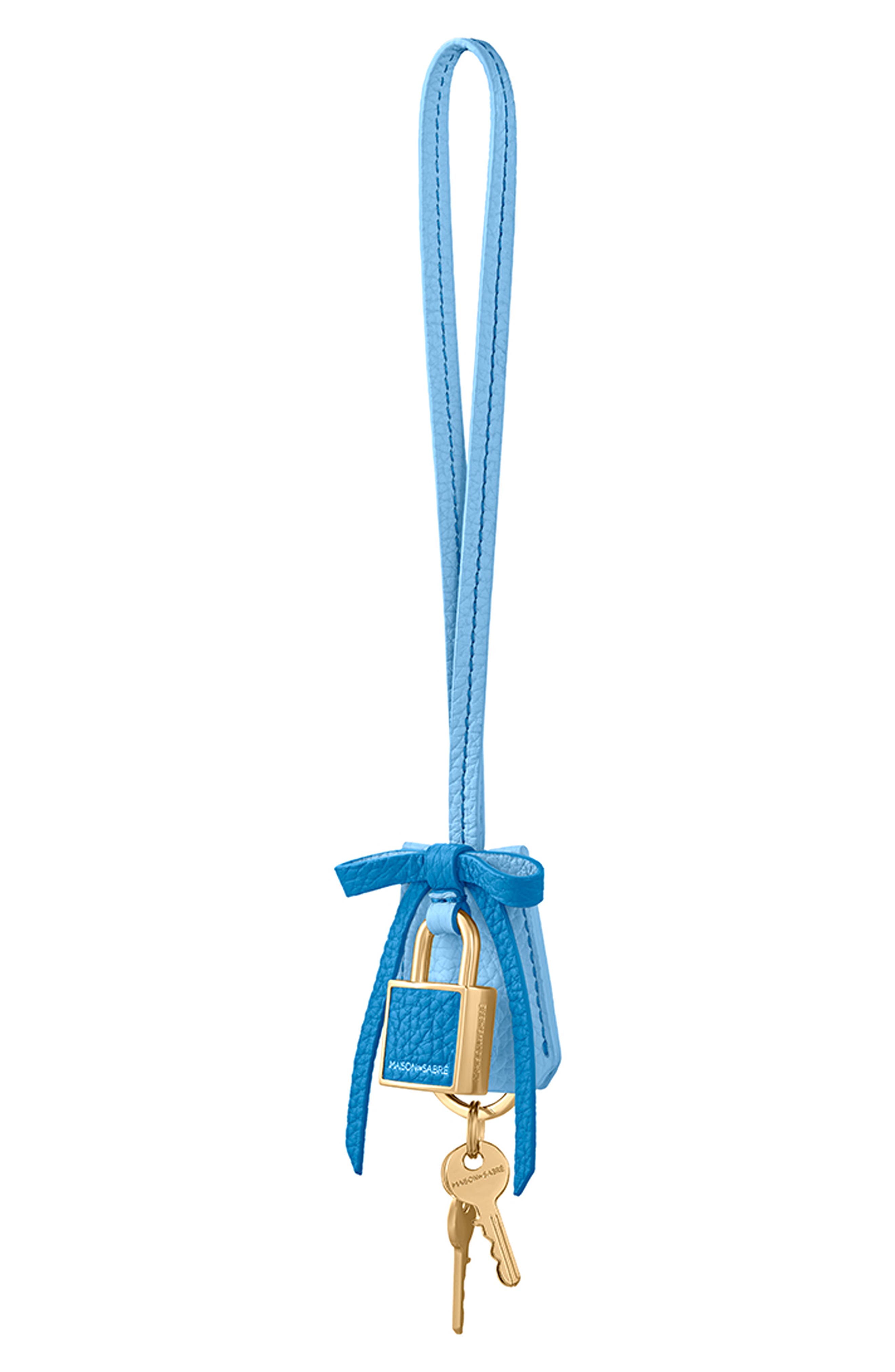 The Bow Padlock Charm, Alternate, color, Sky Lapis