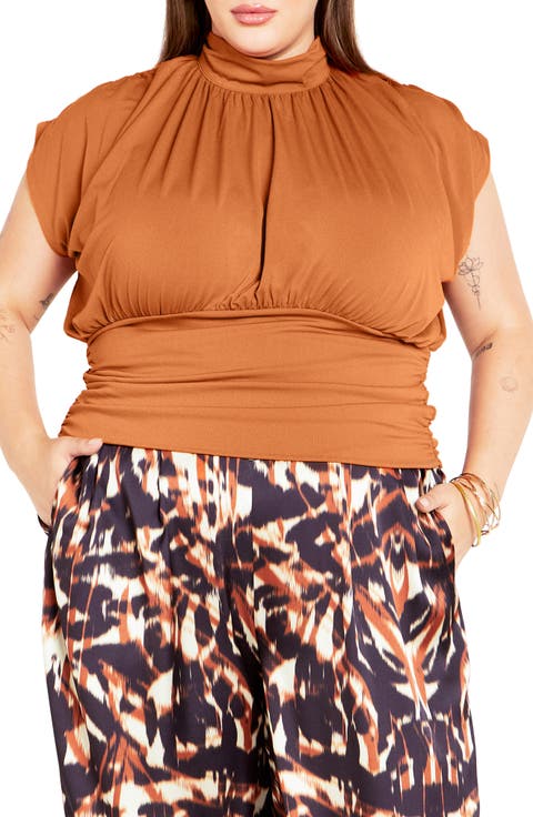 Kamryn Mock Neck Cap Sleeve Top (Plus)