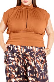 City Chic Kamryn Mock Neck Cap Sleeve Top