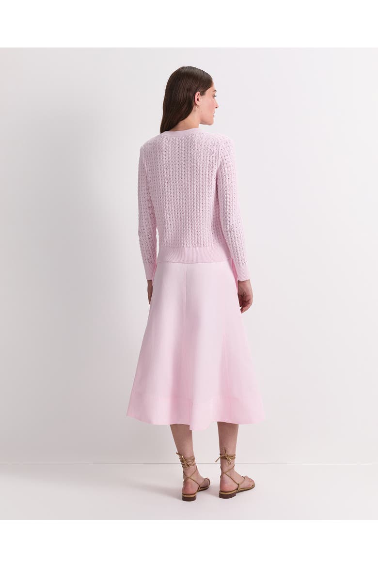 Elka Pointelle Knit Cardigan, Alternate, color, Blush