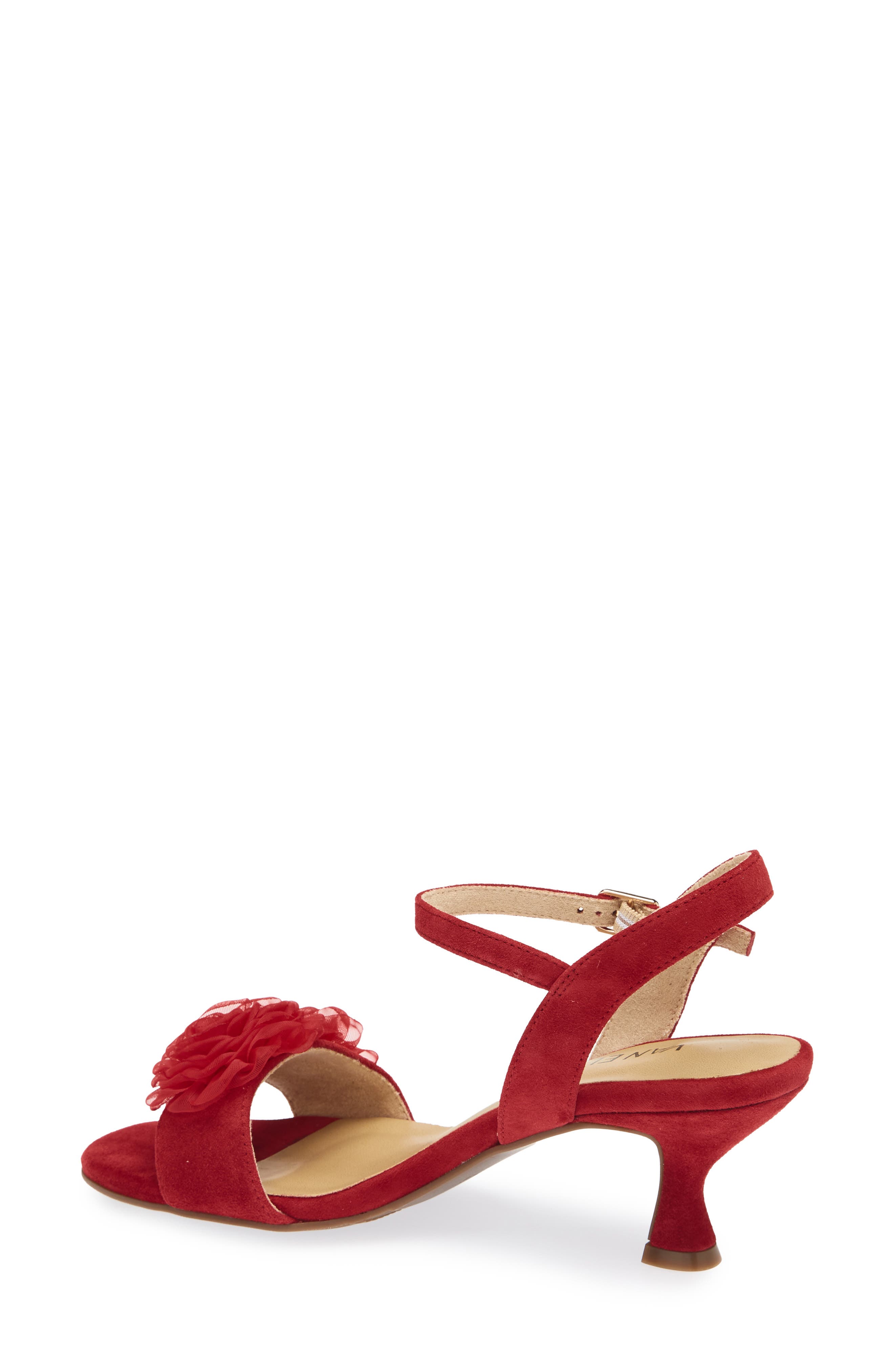 Lapis Rosette Sandal, Alternate, color, RED