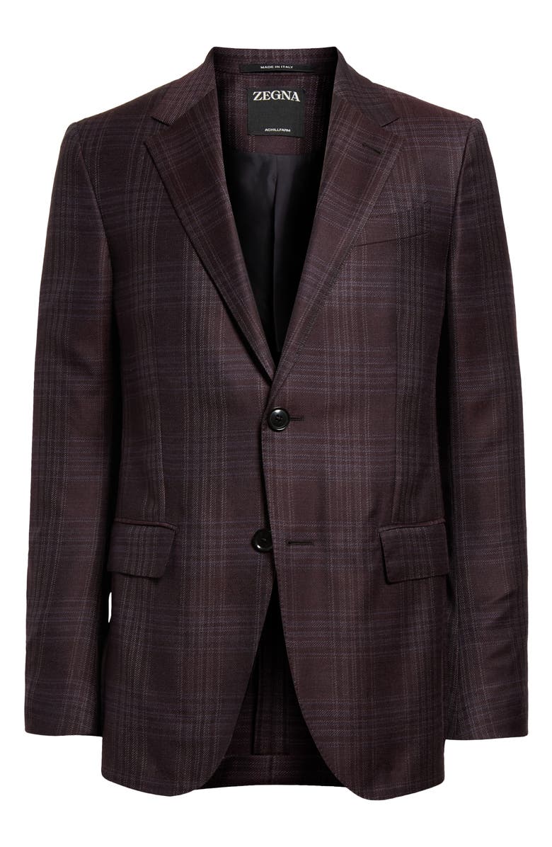 ZEGNA Plaid Achillfarm Wool & Silk Sport Coat, Alternate, color,