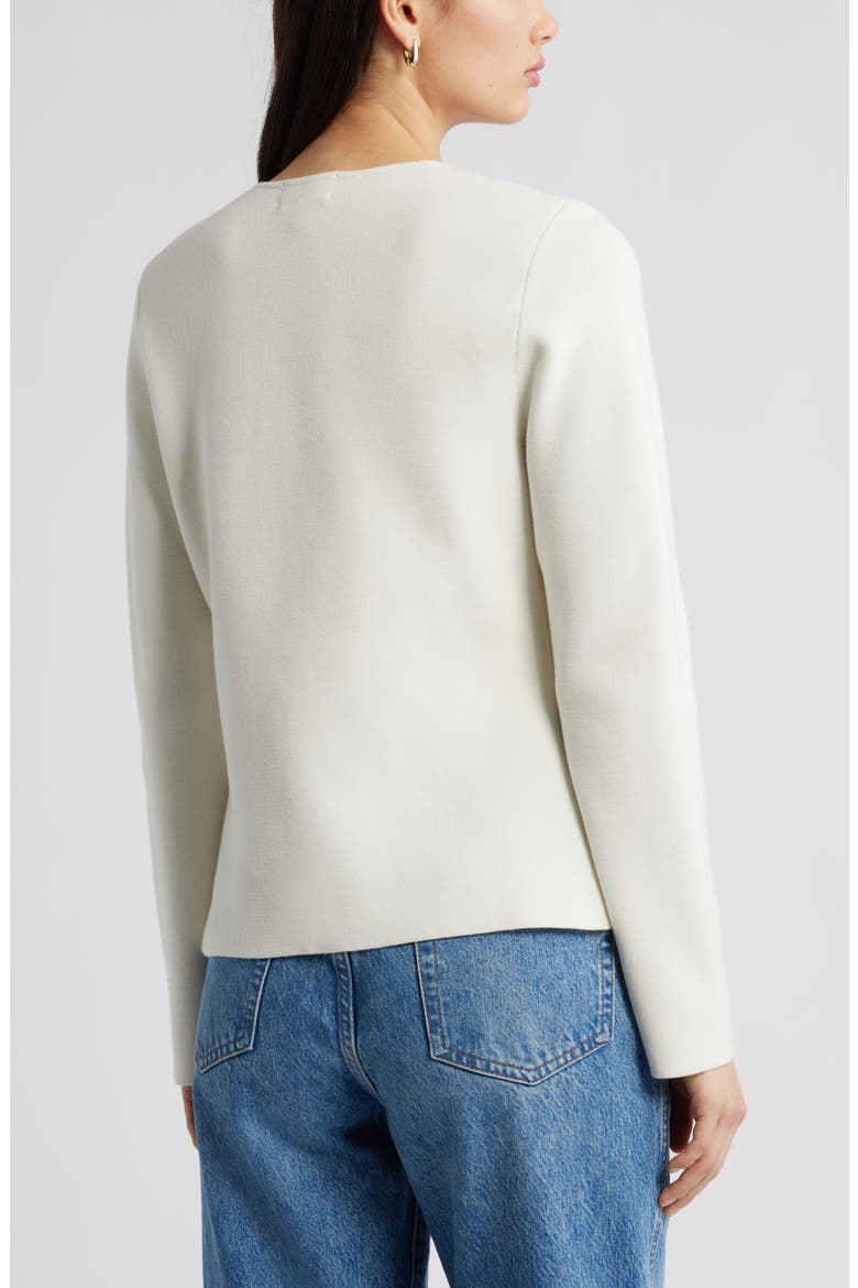 Structured One-Button Cardigan, Alternate, color, IVORY