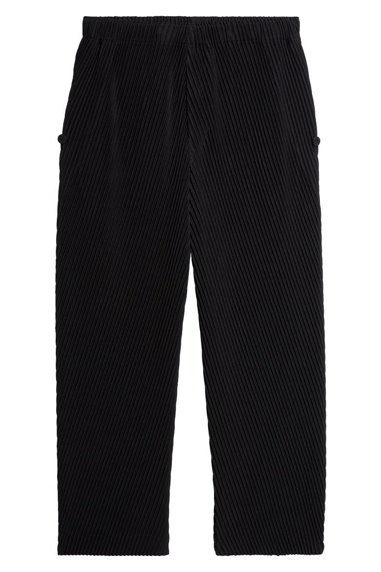 Slash Diagonal Pleated Pants, Alternate, color, BLACK