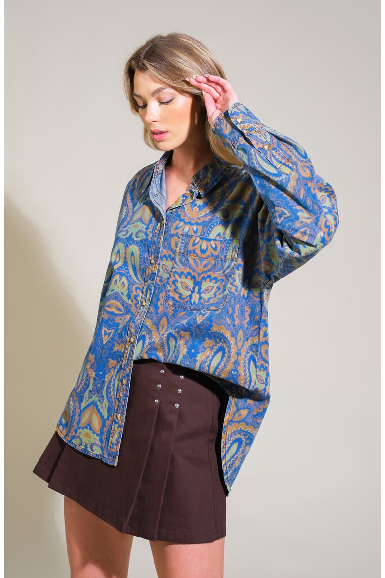Paisley Long Sleeve Chambray Shirt, Alternate, color, CHAMBRAY