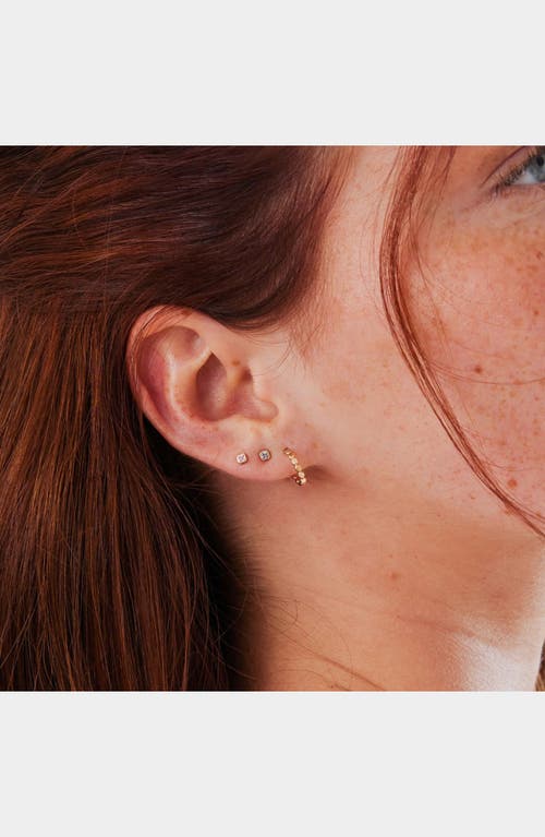 Made By Mary Cubic Zirconia Birthstone Stud Earrings In Gold