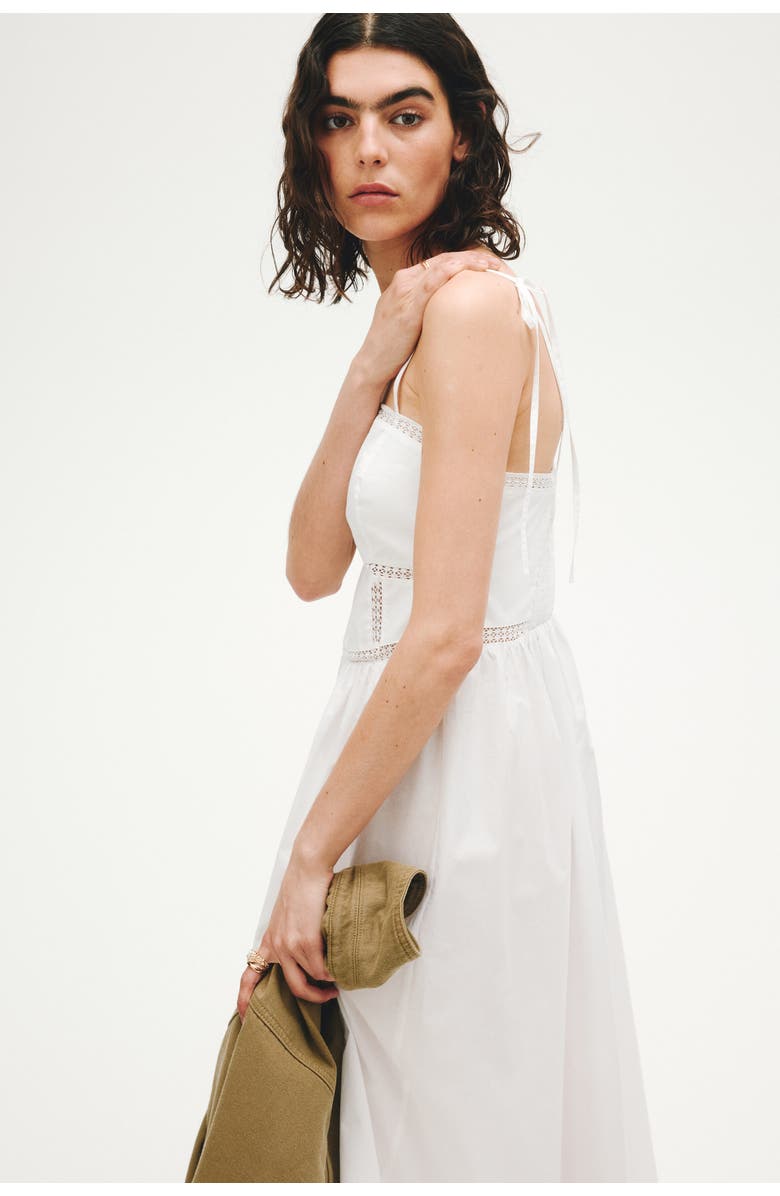 H&M Tie-strap Cotton Dress, Alternate, color, White