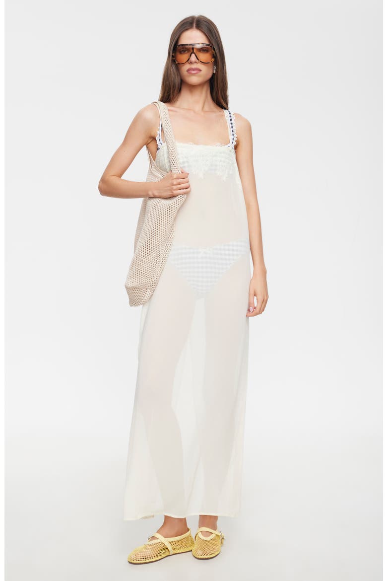 Glacial Sheer Maxi Dress, Alternate, color, BUTTER