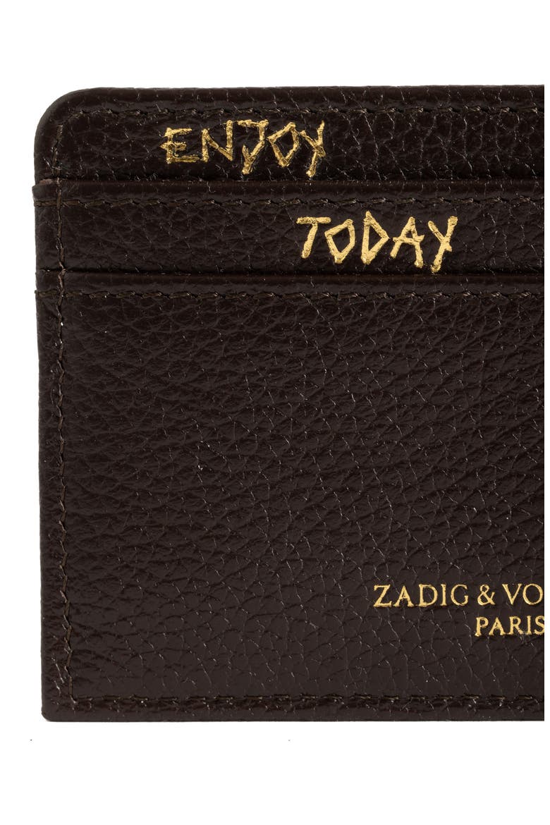 Pass Leather Card Case, Alternate, color, BROWNIE
