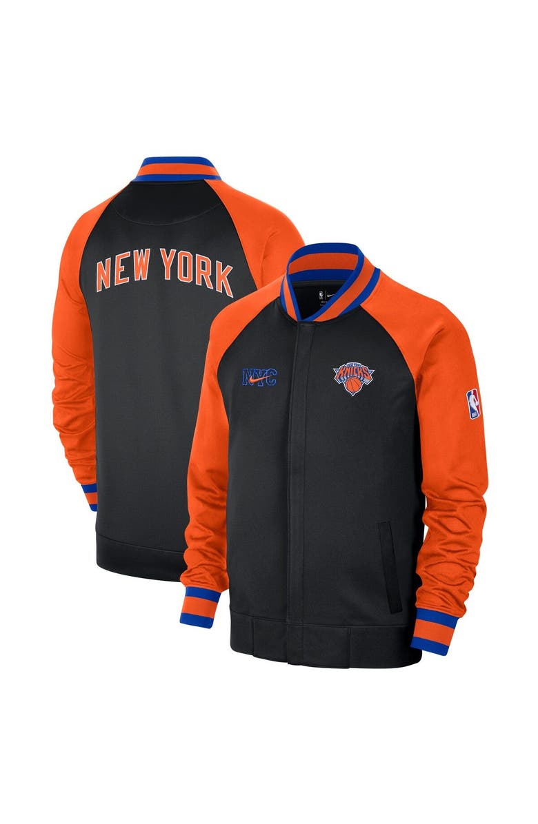Nike Men's Nike Black/Orange New York Knicks 2022/23 City Edition Showtime Thermaflex Full-Zip Jacket, Main, color, 