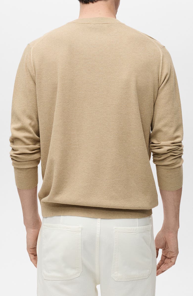 MANGO Regular Fit Fine Knit Sweater, Alternate, color, Beige