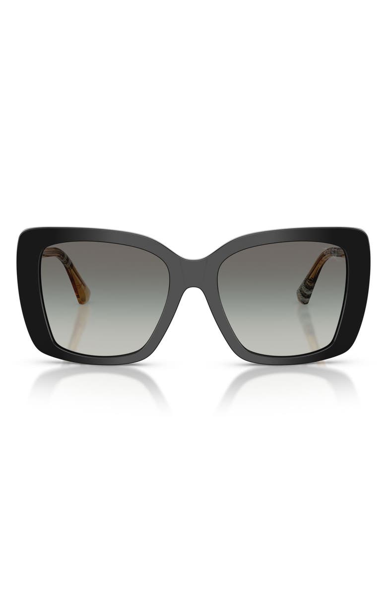 Burberry 54mm Square Sunglasses, Main, color, Black / Grey Gradient