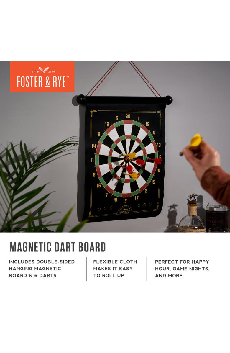 Foster & Rye Magnetic Dart Board, Alternate, color, Black