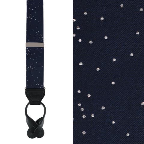 Mystere Metallic Star Light Silk Button End Suspenders (Braces)