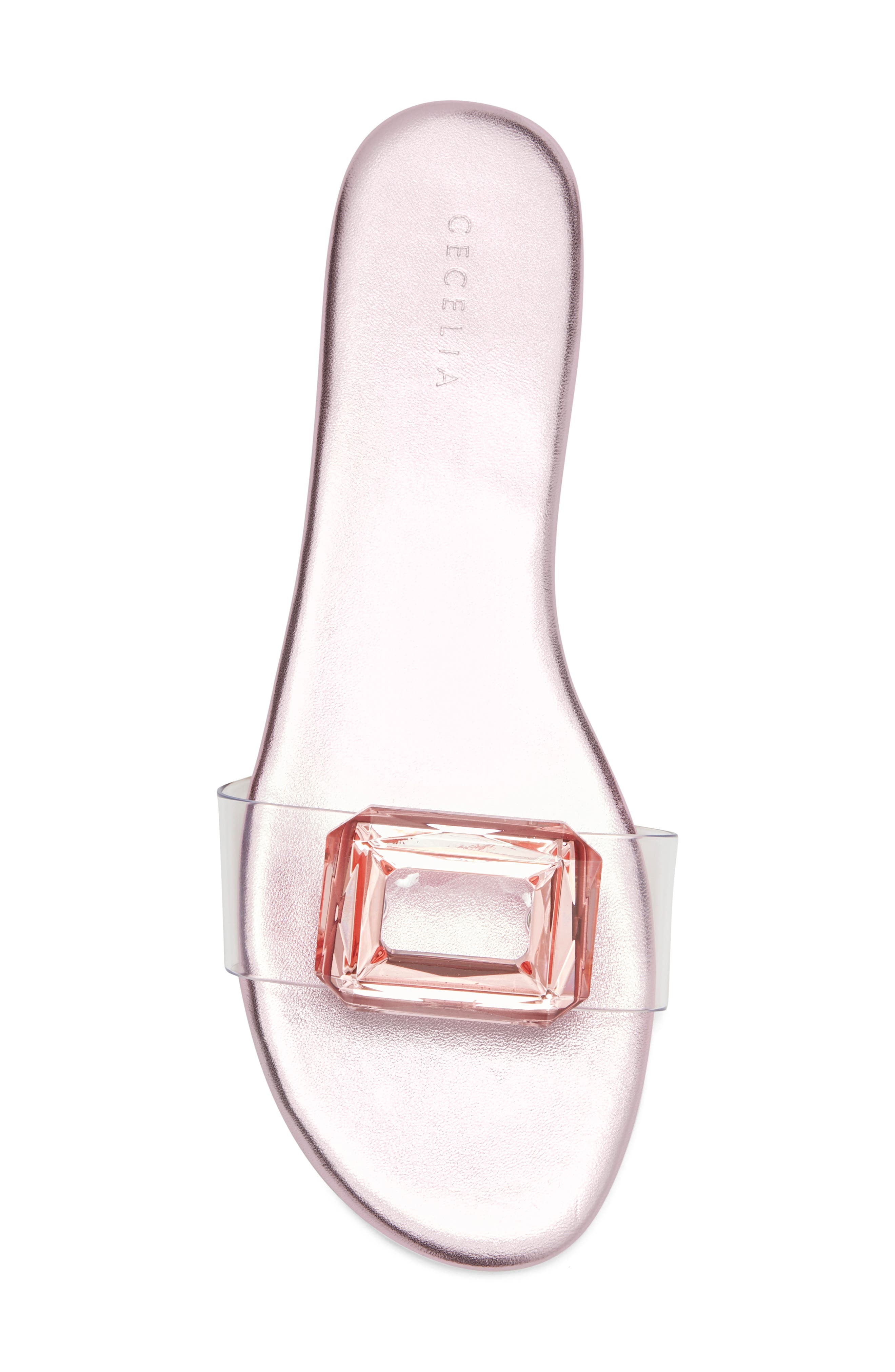 Phillis Transparent Slide Sandal, Alternate, color, PINK
