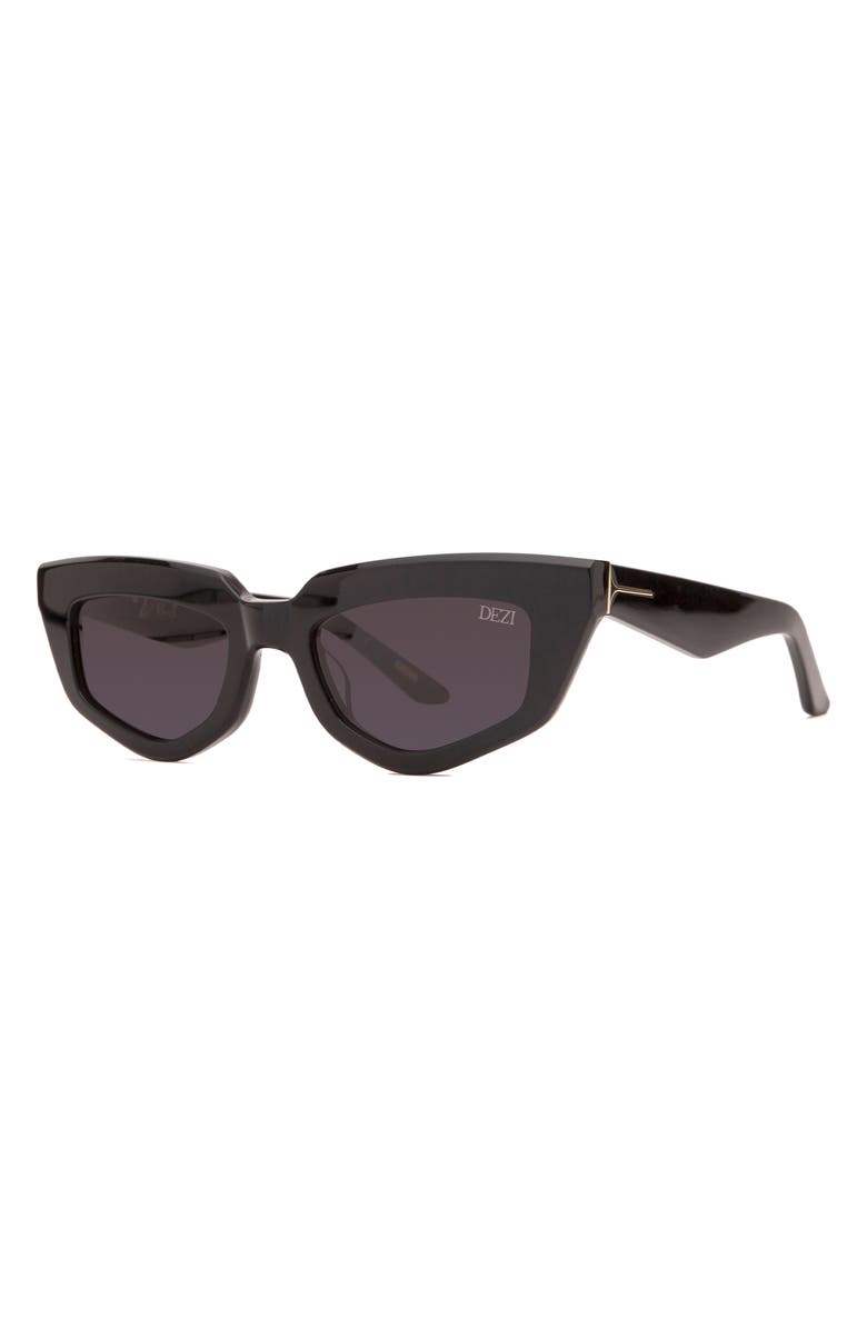 DEZI On Read 49mm Cat Eye Sunglasses, Alternate, color, Black / Dark Smoke