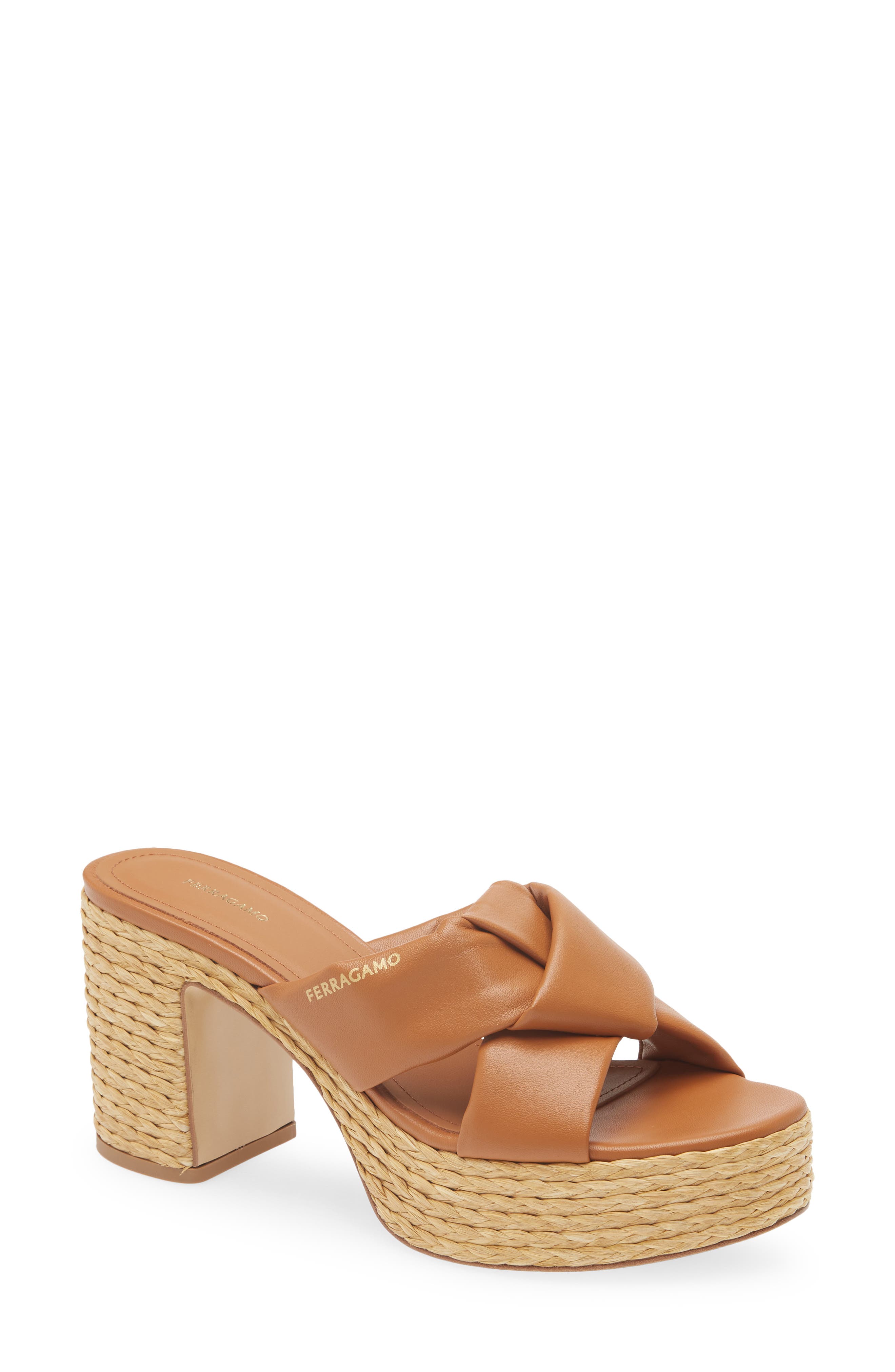 FERRAGAMO Douglas Platform Slide Sandal, Main, color, 
