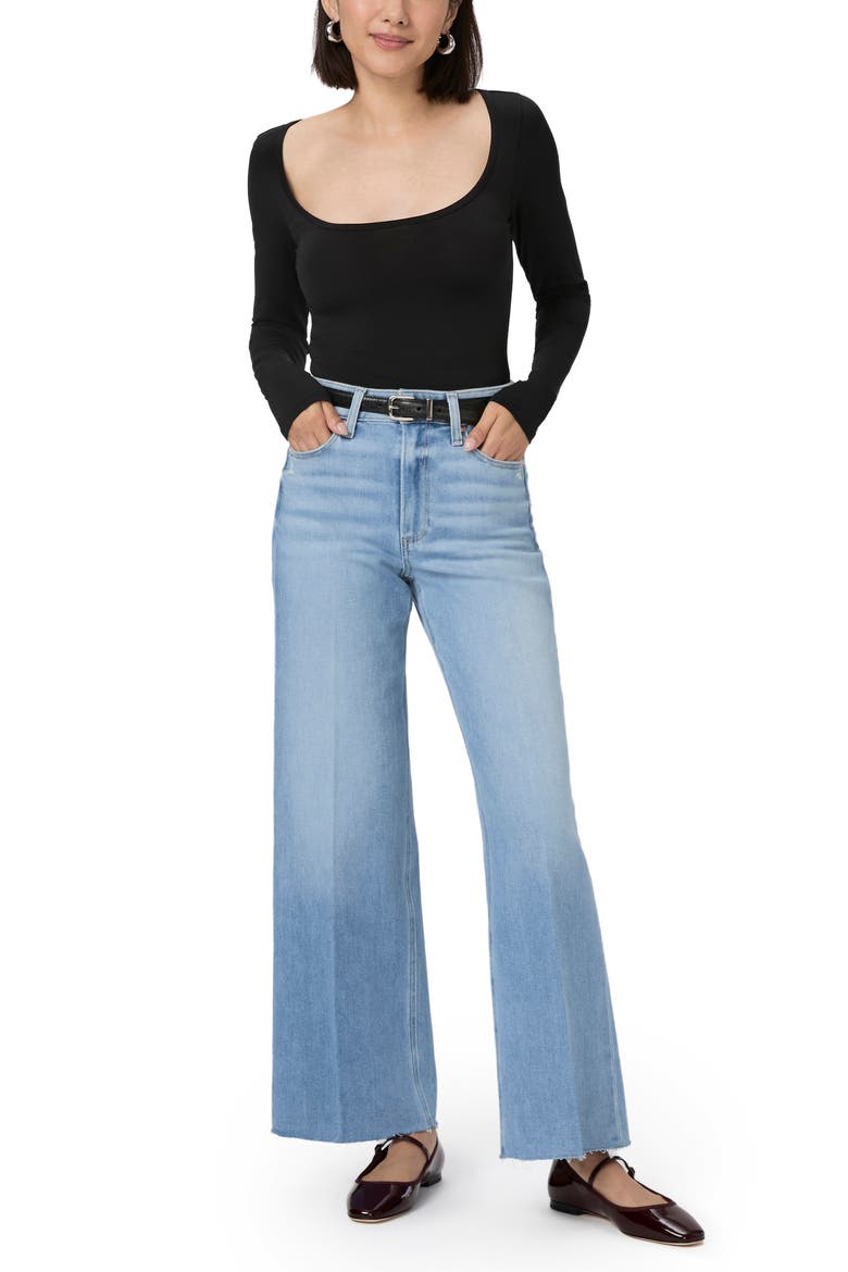 Anessa Raw Hem High Waist Wide Leg Jeans, Alternate, color, HELENA