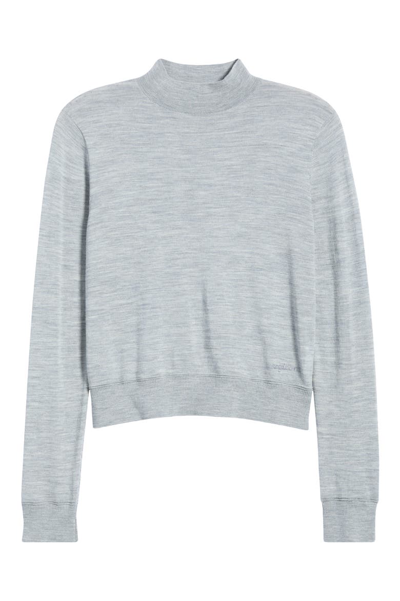 Alba Mock Neck Wool Sweater, Alternate, color, HEATHER GREY
