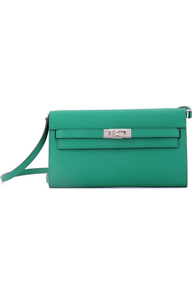 Pre-Owned Hermes Kelly To Go Wallet Epsom, Main, color, Vert Jade