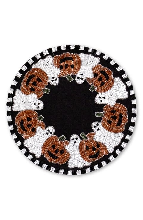 Ghost and Jack-O'-Lantern Beaded Placemat