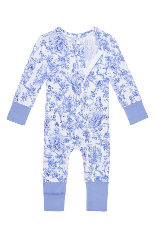 Posh Peanut Fitted Convertible One-piece Pajamas In Blue