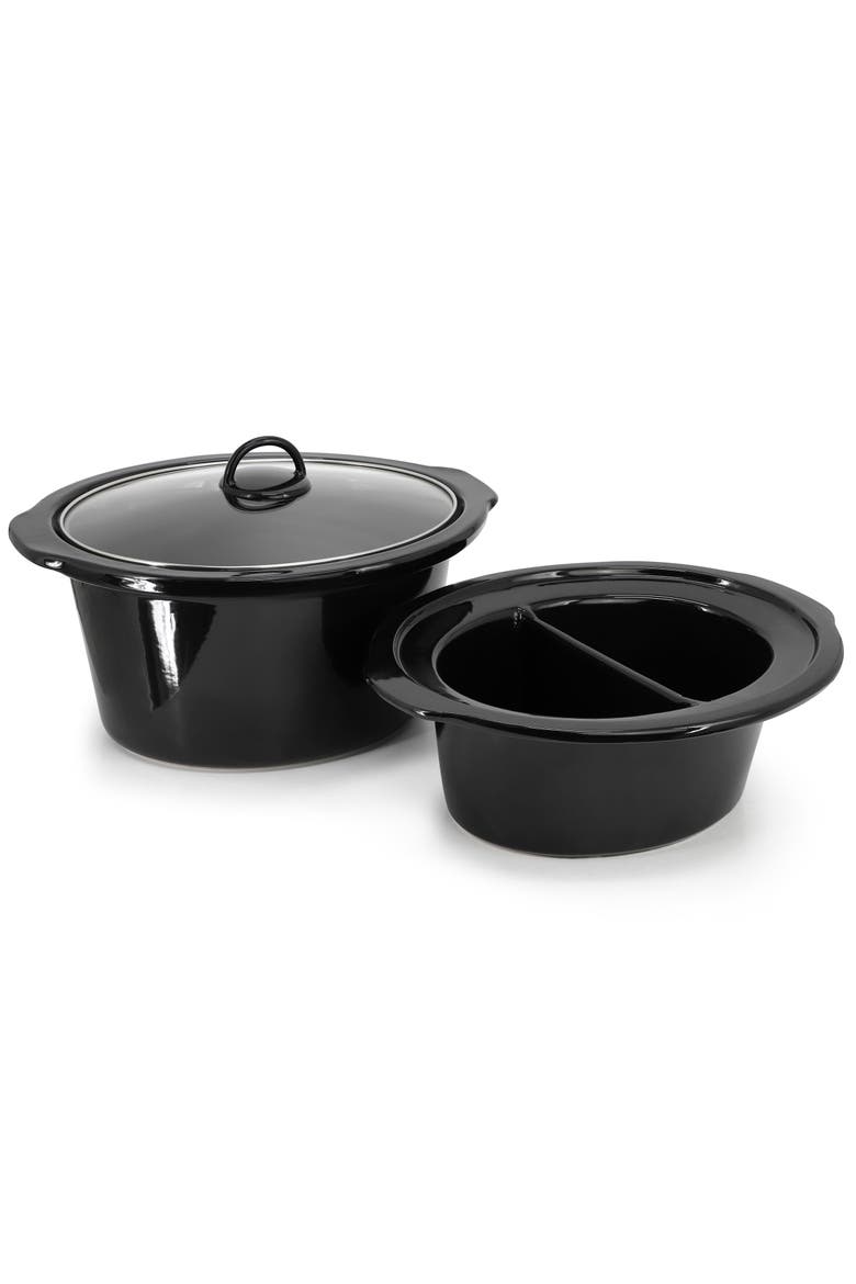 6 Quart + 2.6 Quart Split Electric Slow Cooker, Alternate, color, Grey