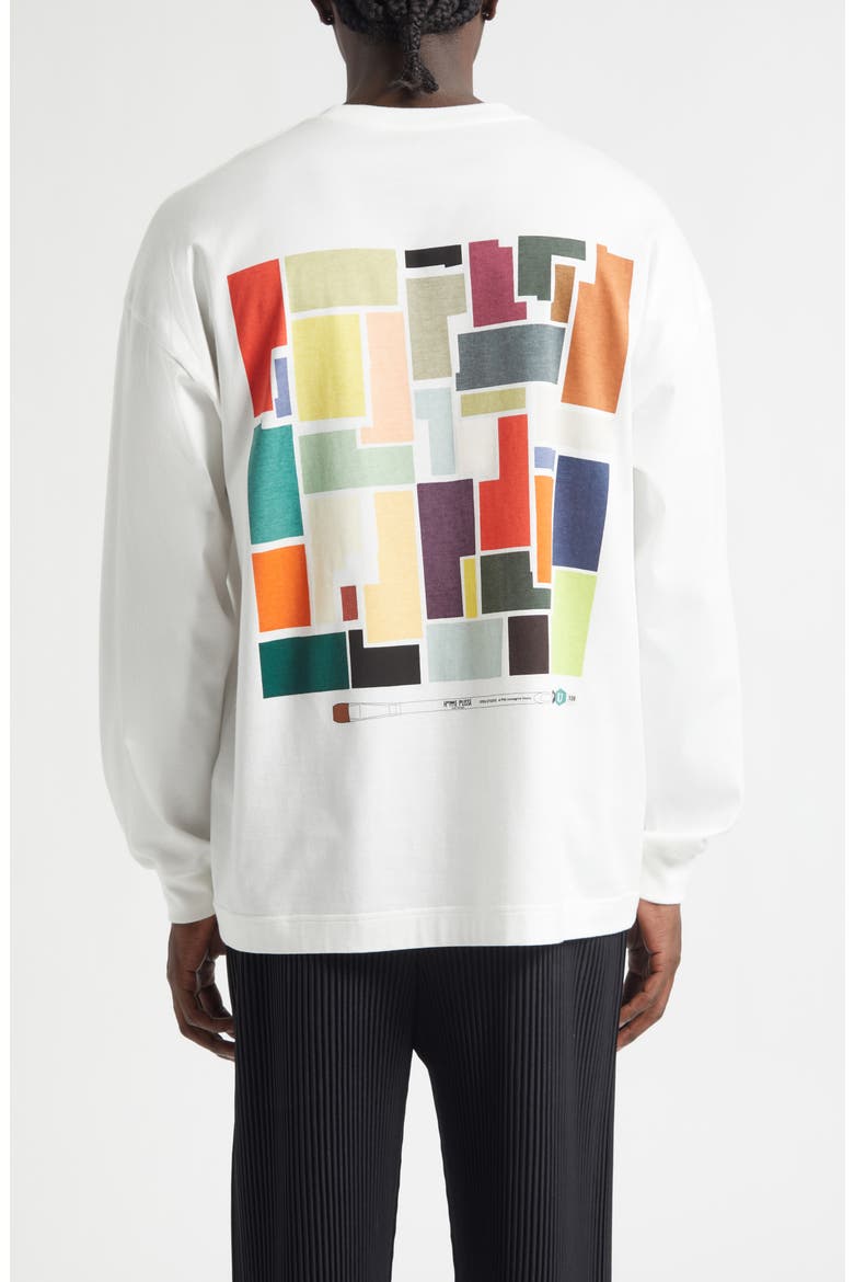 Color Chips Long Sleeve Cotton Graphic T-Shirt, Alternate, color, WHITE