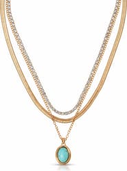 Ettika Crystal Halo Multistrand Necklace