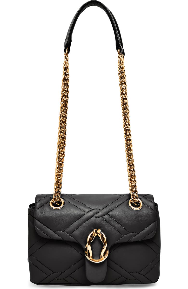 AIMEE Unity Box Quilted Leather Convertible Shoulder Bag, Alternate, color, Black