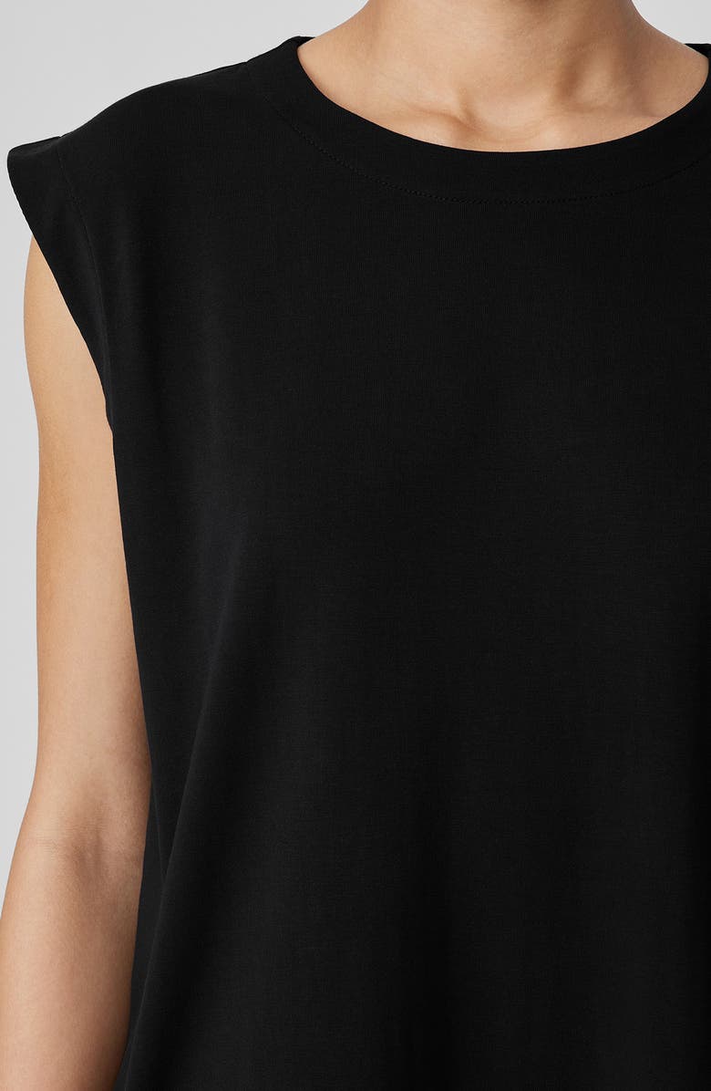 Eileen Fisher Sleeveless Organic Stretch Cotton Jersey Dress, Alternate, color,