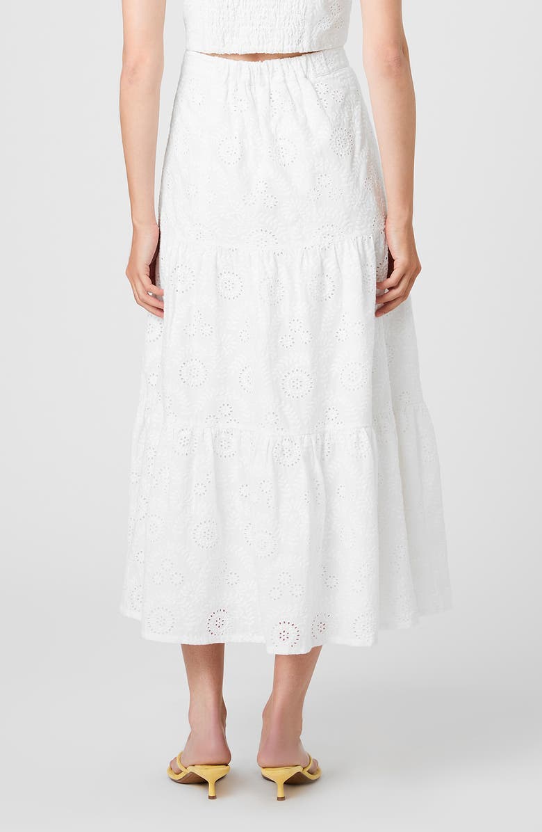 French Connection Floral Eyelet Cotton Maxi Skirt, Alternate, color, Summer White