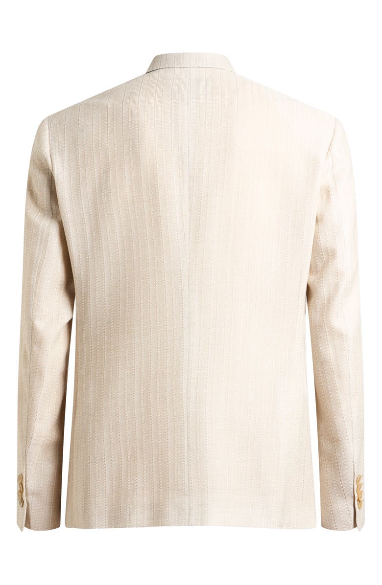 Etro Roma Jersey Tonal Stripe Cotton Sport Coat, Alternate, color, Ecru