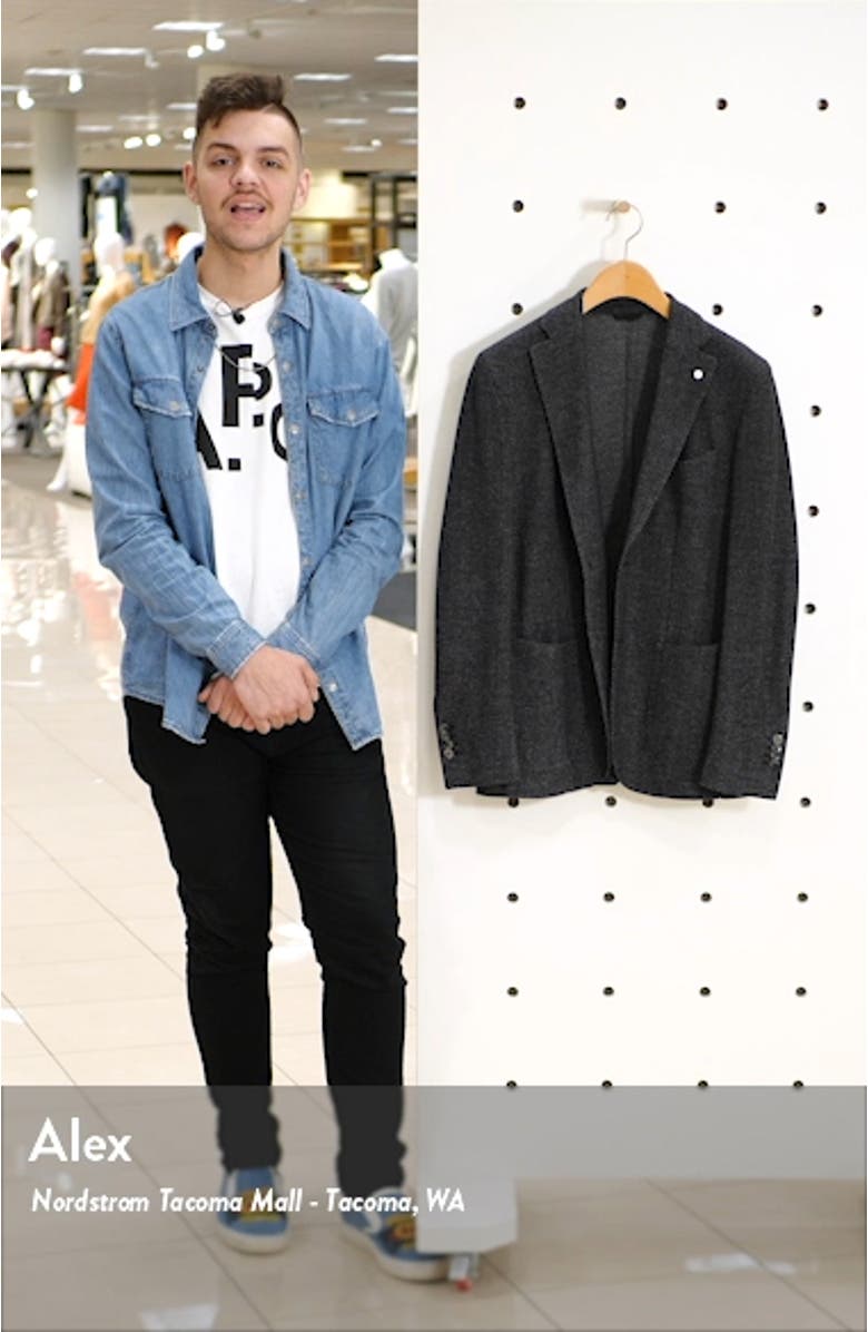 Trim Fit Herringbone Wool & Cotton Sport Coat, sales video thumbnail