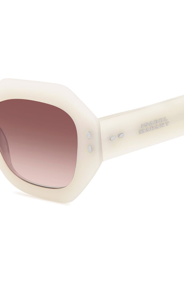 Isabel Marant 52mm Gradient Geometric Sunglasses, Alternate, color, Pearld White/ Burgundy Shaded