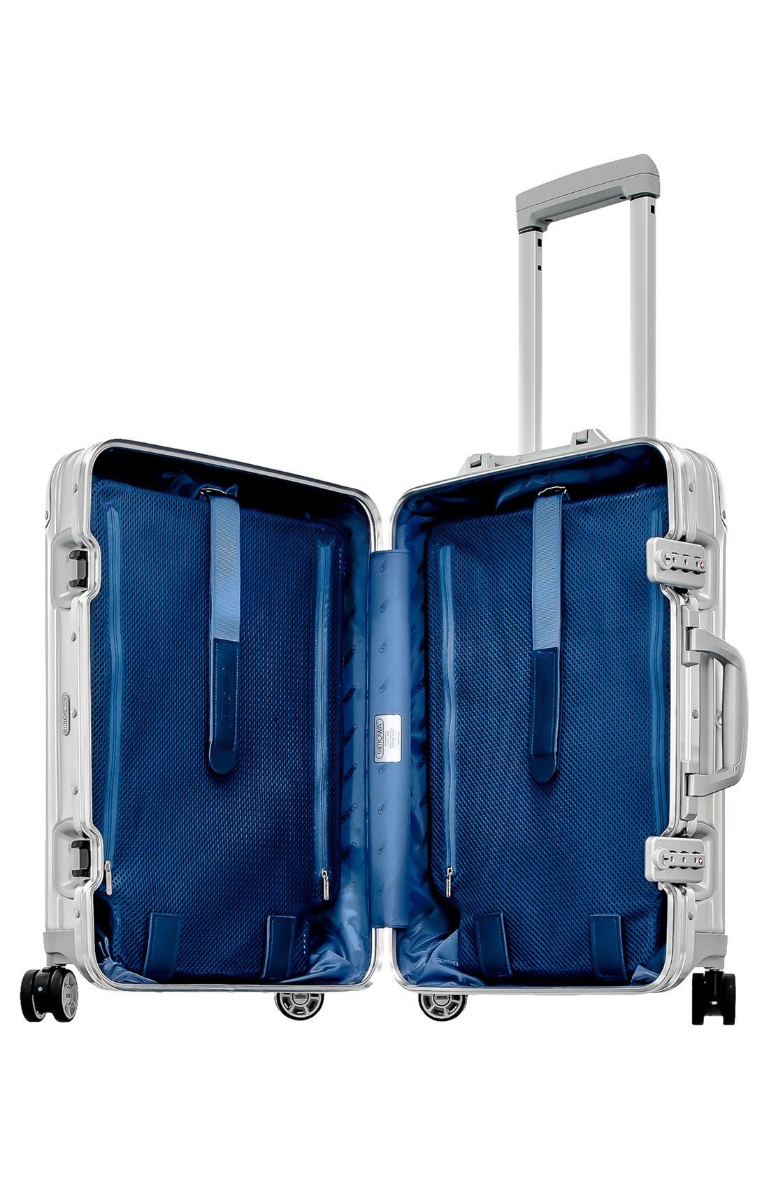RIMOWA Topas 22-Inch Cabin Multiwheel<sup>®</sup> Aluminum Carry-On, Alternate, color, 
