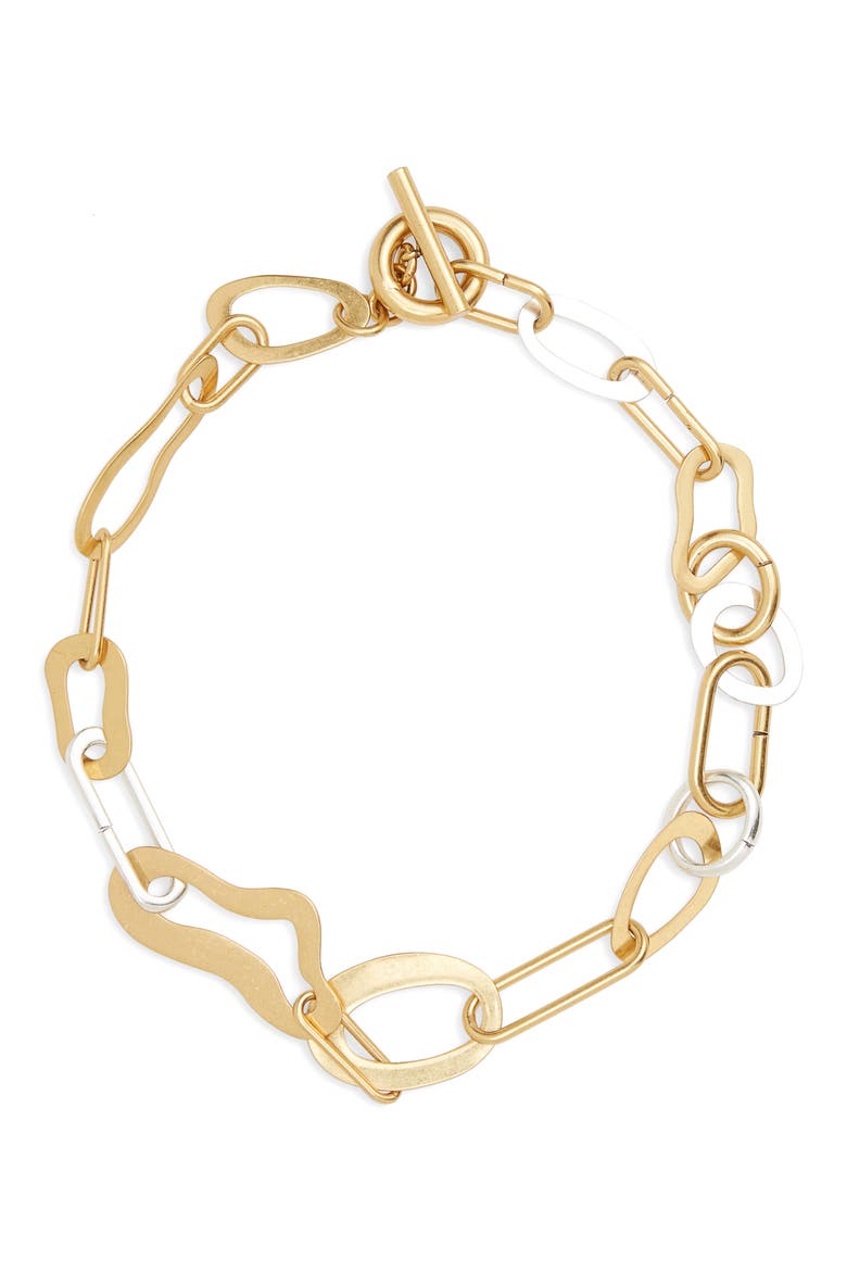 Abstract Link Necklace, Main, color, MIXED METAL