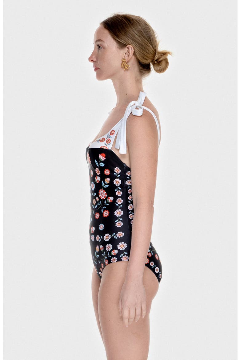 Ballerina One-Piece Swimsuit, Alternate, color, black
