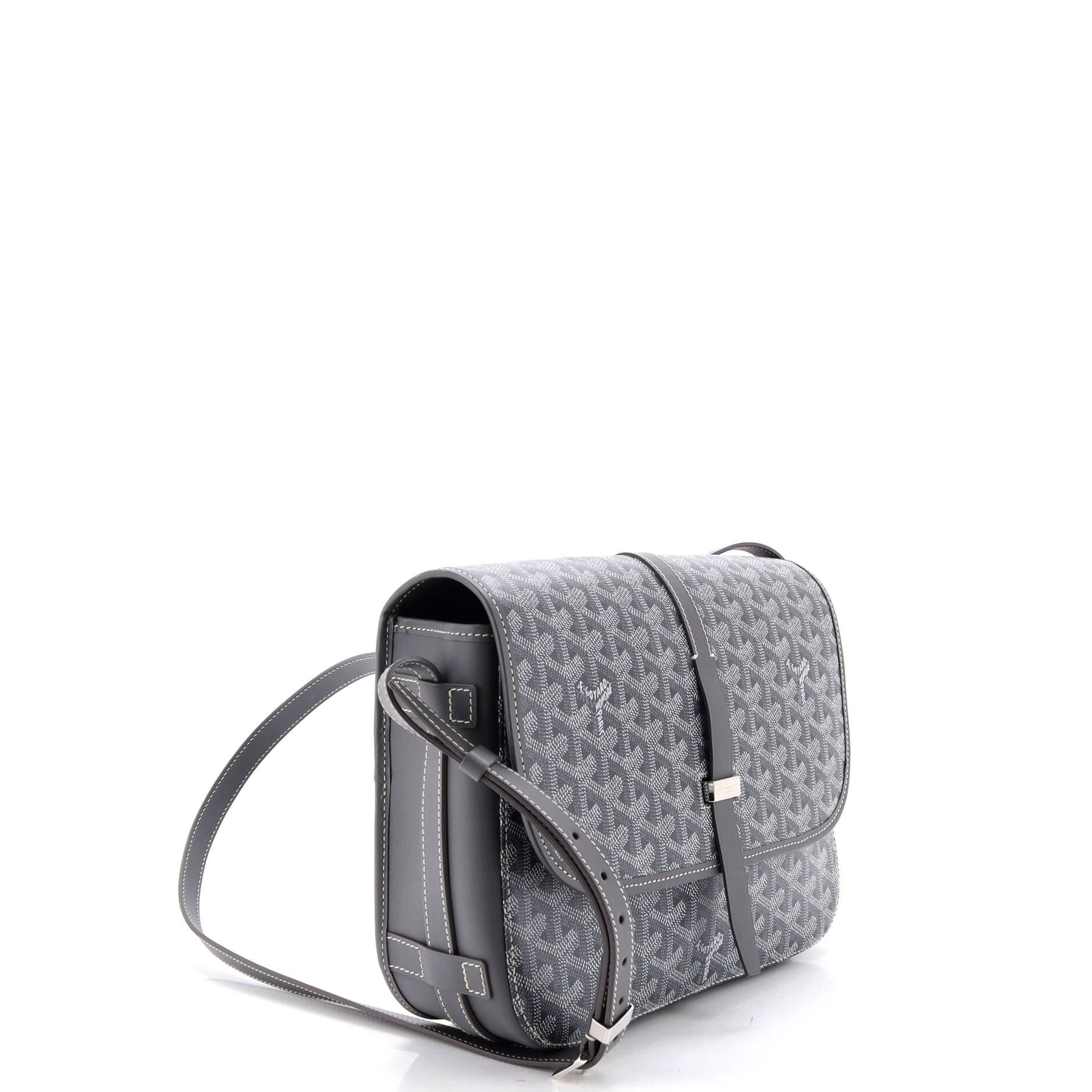 Pre-Owned Goyard Belvedere II Messenger Bag Coated Canvas MM, Alternate, color, Gray
