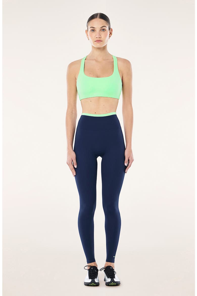 Vita High Waist Leggings, Alternate, color, DARK NAVY/KIWI GREEN