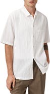 AllSaints Walton Short Sleeve Stretch Cotton Seersucker Button-Up Shirt