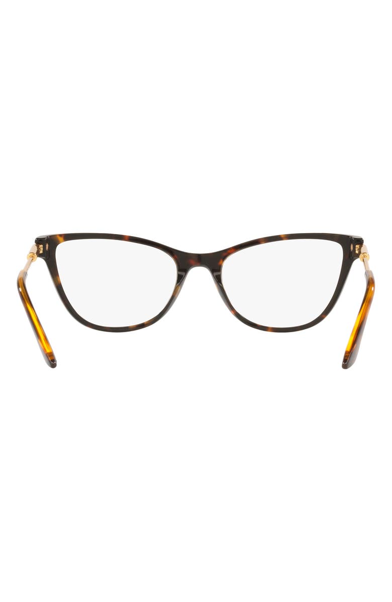 Versace 54mm Cat Eye Optical Glasses, Alternate, color, Havana