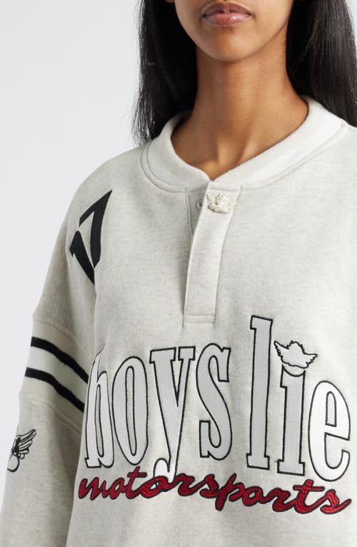 Boys Lie Running On Fumes Jordan Henley Sweatshirt In Heather Ash Grey