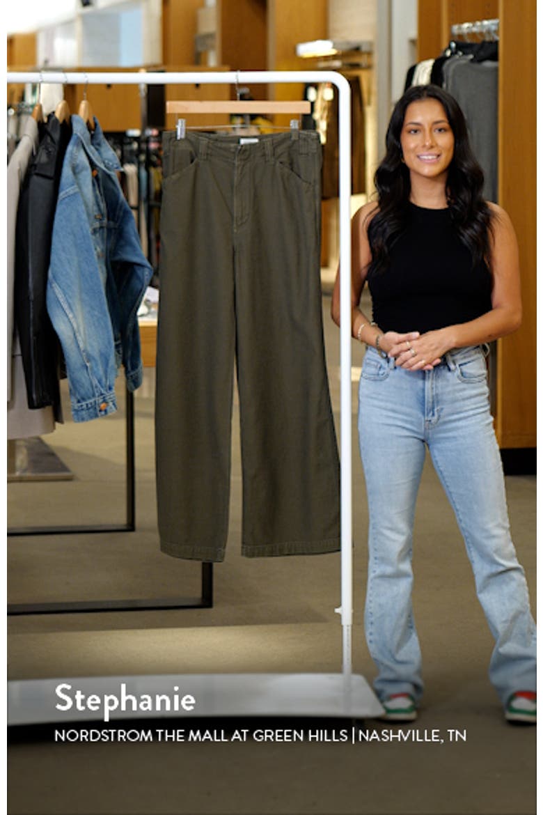 Paloma High Waist Wide Leg Twill Utility Trousers video