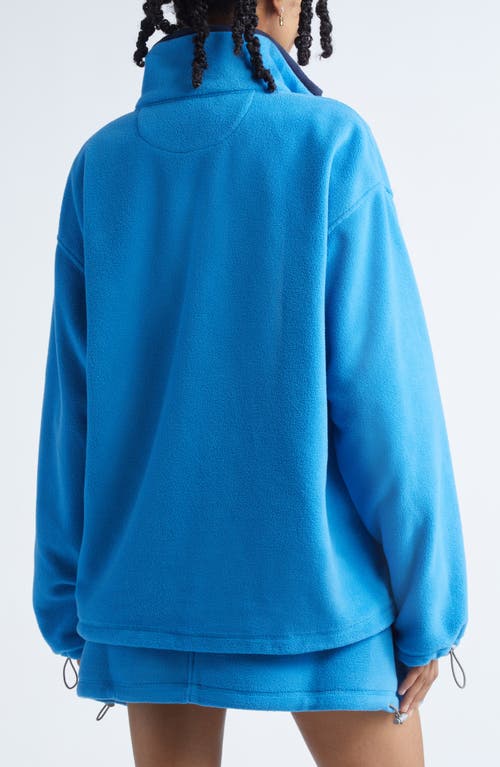 Sandy Liang Ascher Polar Fleece Quarter Zip Pullover In Blue